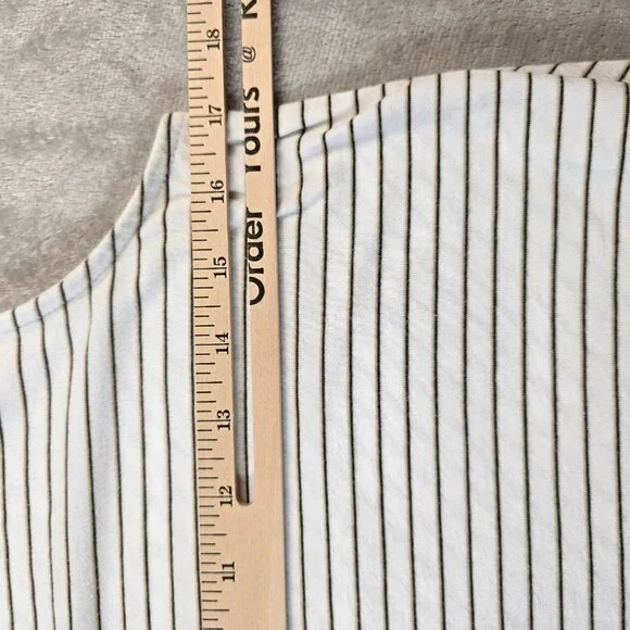 J. Jill Top Womens XS Olive Green White Striped Sleeveless Split Back Summer - Picture 4 of 9